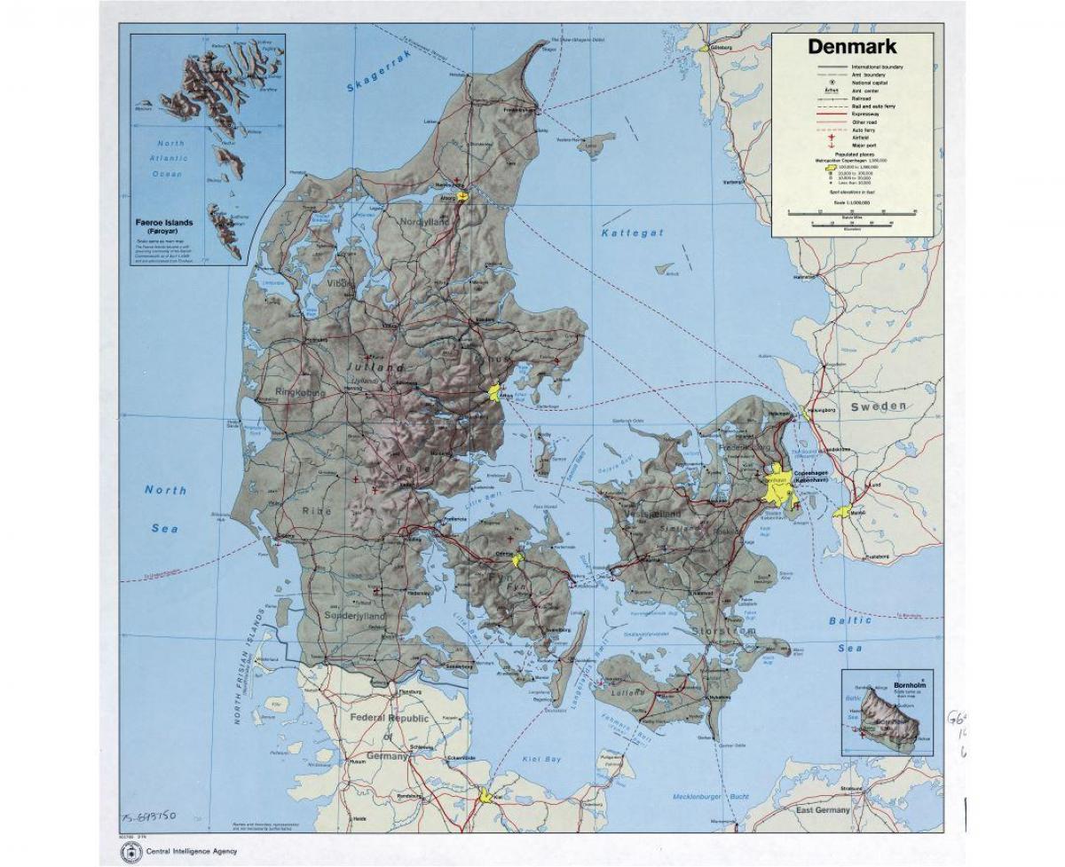 La carte des aéroports de danemark 