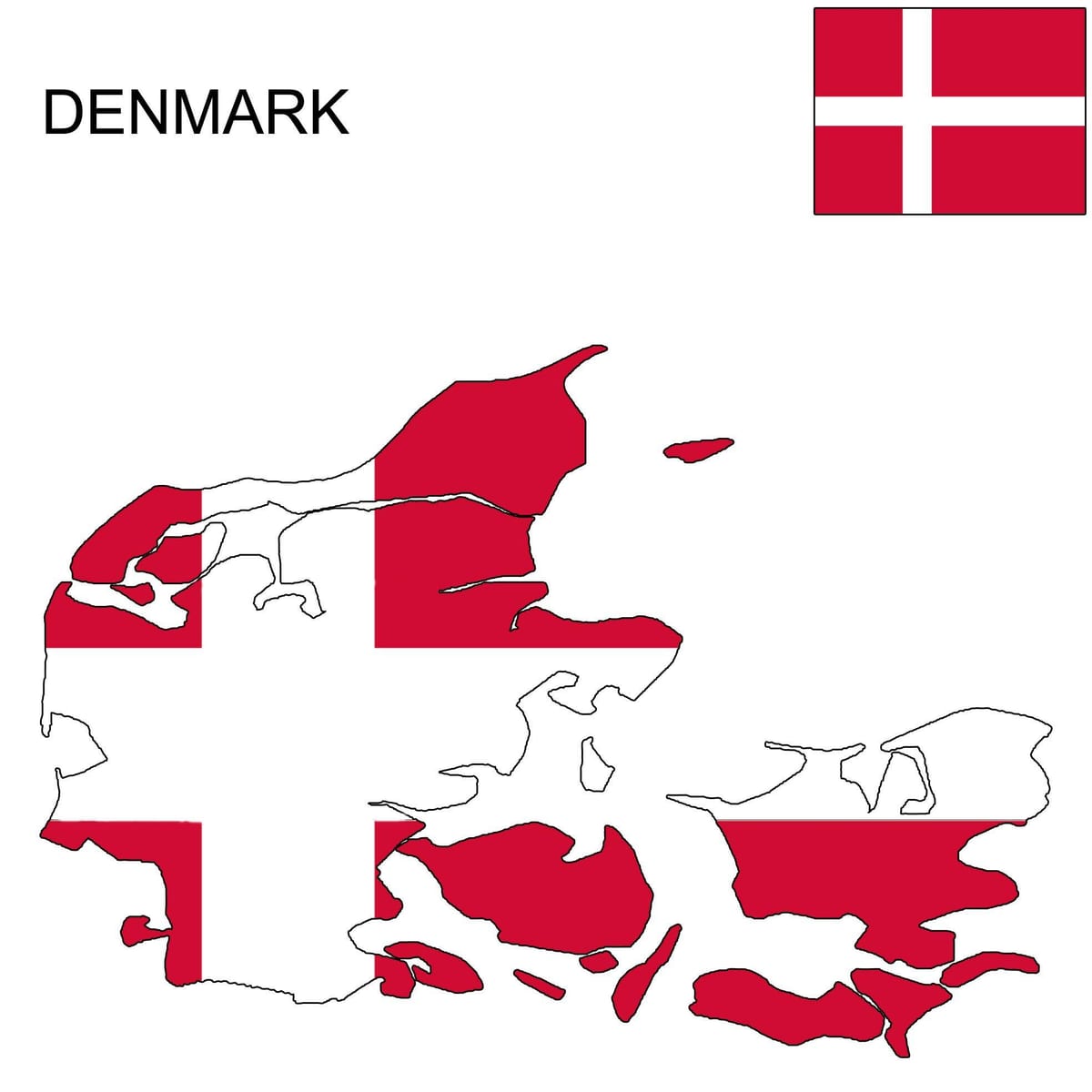 Carte de drapeau danemark 