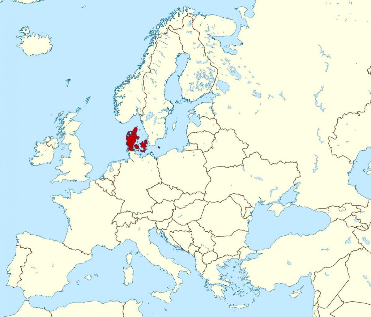carte du monde montrant danemark