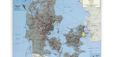 La carte des aéroports de danemark 