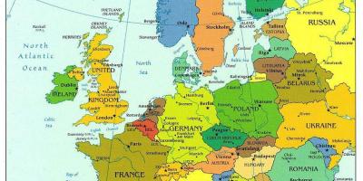 Carte de l'europe montrant danemark