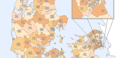 Le danemark zip code map