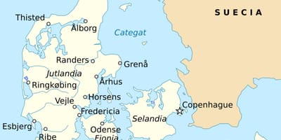 Carte de fredericia au danemark