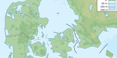 Carte du danemark, de l'élévation