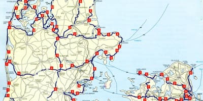 Le danemark véloroutes nationales de la carte