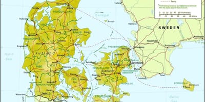 Carte du danemark, de la géographie 